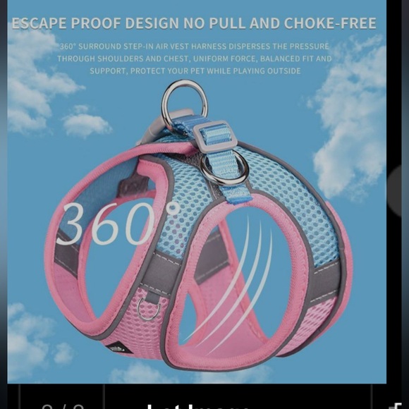 AIITLE Small Harness for Puppy/cat with A Leash Harness w/ Super Breathable Mesh - Picture 2 of 3